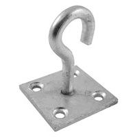 Spelter Galvanised Hook on Plate 64x50mm