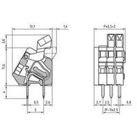 Spring-loaded terminal 0.50 mm² Number of pins 2 AK3191/2KD-2.5 PTR Pebble grey 1 pc(s)