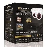 Spro CCTV Kit - 4 Channel 1080p DVR, 1TB HDD, 2 x 1080p IR Dome Cameras, 2 x 20m RG59 Cables