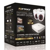 spro cctv kit 4 channel 720p dvr 1tb hdd 2 x 720p ir dome cameras 2 x  ...