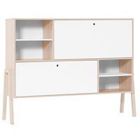 spot sideboard with shelves 2 cupboards in acacia and white