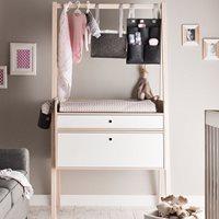 SPOT BABY CHANGING UNIT WITH DRAWERS in White & Acacia