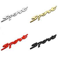 sport letters zinc alloy chrome metal car styling emblem badge sticker ...