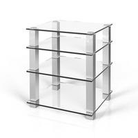 Spectral HIGH-END HSL614 Aluminium / Clear Glass 4 Shelf Hi-Fi Rack