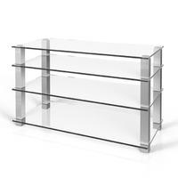 Spectral High-End HSL1204 Aluminium / Clear Glass 4 Shelf AV Stand