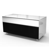Spectral SCALA SC1106 Gloss White Lowboard TV Cabinet w/ Fabric front and Universal Soundbar Element