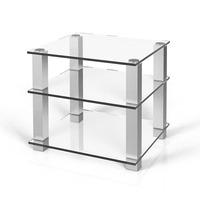 Spectral HIGH-END HSL613 Aluminium / Clear Glass 3 Shelf Hi-Fi Rack