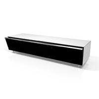 Spectral SCALA SC1654 Gloss White Lowboard TV Cabinet w/ Fabric Front and Universal Soundbar Element