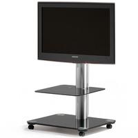 Spectral FLOOR QX1011 Aluminium / Black Glass TV Stand