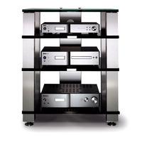 Spectral HIGH-END HE684 Aluminium / Black Glass 4 Shelf Hi-fi Rack