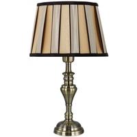Springfield Antique Brass Small Table Lamp with Bronze and Black Shade