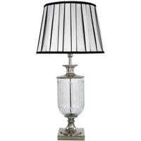 Springfield Clear Glass Table Lamp with Black and White Shade