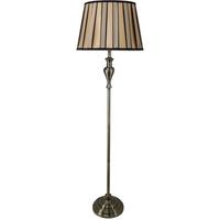 Springfield Antique Brass Floor Lamp with Bronze and Black Shade