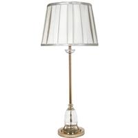 Springfield Gold Glass Bubble Lamp with Ivory and Silver Pleated Shade