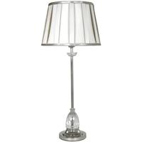 Springfield Chrome Glass Bubble Lamp with Ivory and Silver Pleated Shade