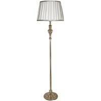 Springfield Gold Floor Lamp with Ivory and Silver Shade