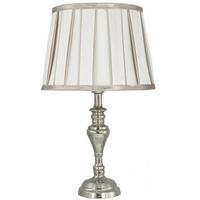 Springfield Chrome Small Table Lamp with Ivory and Silver Shade