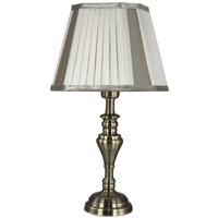 Springfield Antique Brass Small Table Lamp with 10 Inch Square Ivory and Champagne Shade