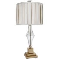 Springfield Cut Glass Table Lamp with Ivory and Gold Pleated Shade