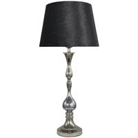 Springfield Chrome Contour Table Lamp with A Black Faux Snakeskin Shade
