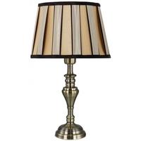 springfield antique brass table lamp with bronze and black shade small