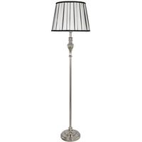 Springfield Chrome Floor Lamp with Black and White Shade