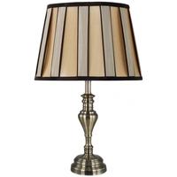 Springfield Antique Brass Table Lamp with Bronze and Black Shade