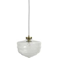 Spiral Clear Glass and Brass Lamp