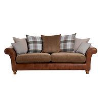 Spurling 3 Seater Pillow Back Sofa, Tan and Mink