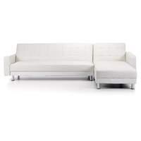 spencer leather corner sofa bed white