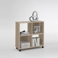 Sprint Wheeled Shelving Unit in Canadian Oak