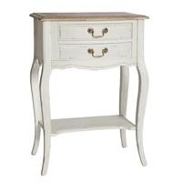 Spencer Wooden Telephone Table In White With 2 Drawers