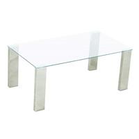 Splash Coffee Table Rectangular In Clear Glass With Chrome Legs