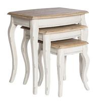 Spencer Wooden Nest Of Tables In White With 3 Tables