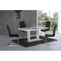 space white high gloss dining set and 4 chairs