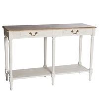 Spencer Wooden Console Table Large In White With 2 Drawers