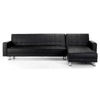 spencer leather corner sofa bed black