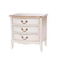 Spencer Wooden Chest Of Drawers In White With 3 Drawers