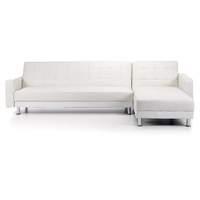 Spencer Leather Corner Sofa Bed White