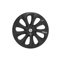 SPARCO SPC1470BK Wheel Covers, 14-inch, Sicilia Black, Pack of 4