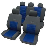 Sport Look Washable Car Seat Cover set - For Fiat Pun- 2012 Onwards - Grey & Blue