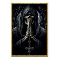 Spiral Death Prayer Poster Oak Framed - 96.5 x 66 cms (Approx 38 x 26 inches)