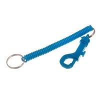 Spiral Stretch Extending Retractable Key Ring & Belt Clip Blue ( pk 20 )