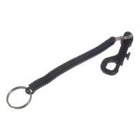 Spiral Stretch Extending Retractable Key Ring Belt Clip Black ( pk 20 )