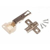 sprung cabinet hinge 26mm 95d cruciform plate bzp steel screw on 6 pai ...