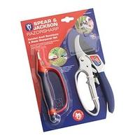 Spear & Jackson Razorsharp Ratchet Secateurs & Sharpener Set