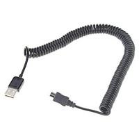 Spring Coiled USB 2.0 to Micro USB Data/Sync/Charger/Cable(3M, Black)