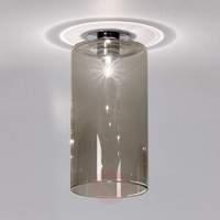 spillray installed light with grey glass shade