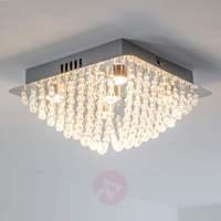 Sparkling crystal glass ceiling light Iva with LED