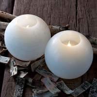 spherical led candles mona set of 2 white 12 cm